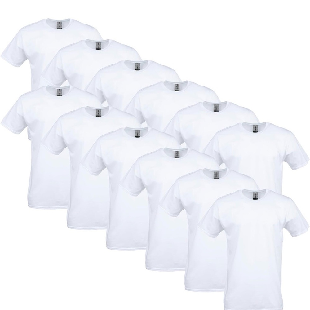 Gildan White Short Sleeve Men's Tees Pack 12 Pack